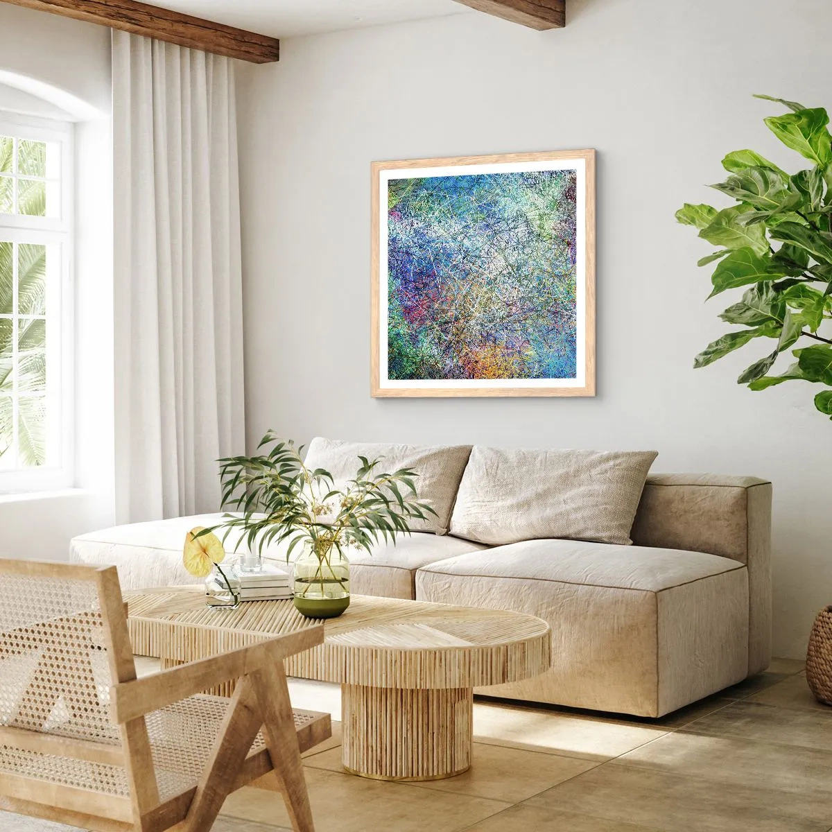 Pôster com moldura de carvalho claro - Não é assim tão simples - 40x40 cm