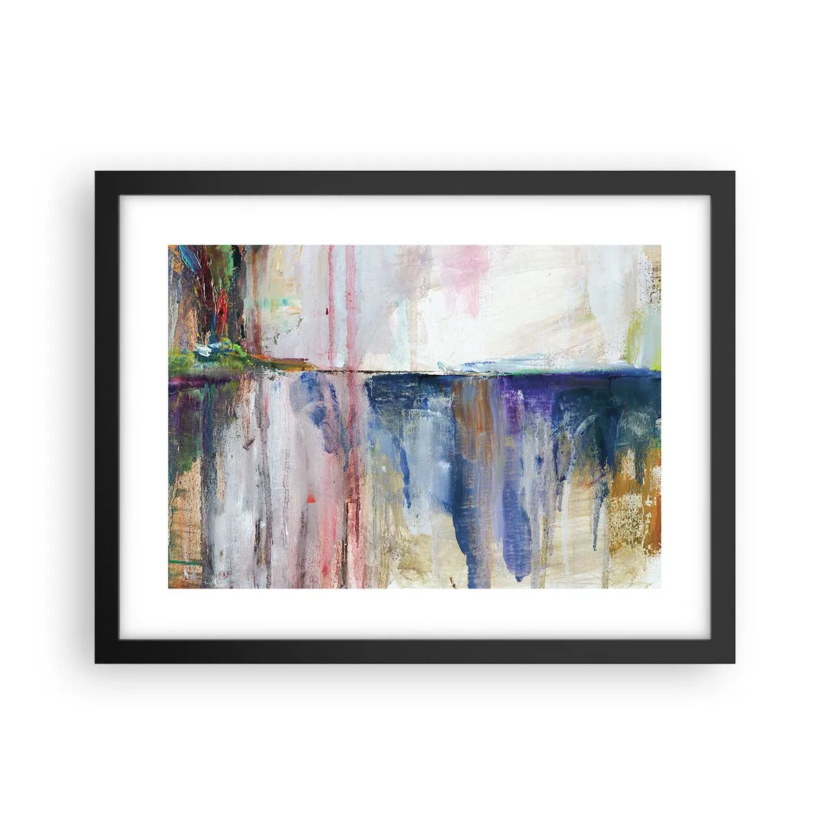 Pôster com moldura preta - Impressões coloridas e associações - 40x30 cm