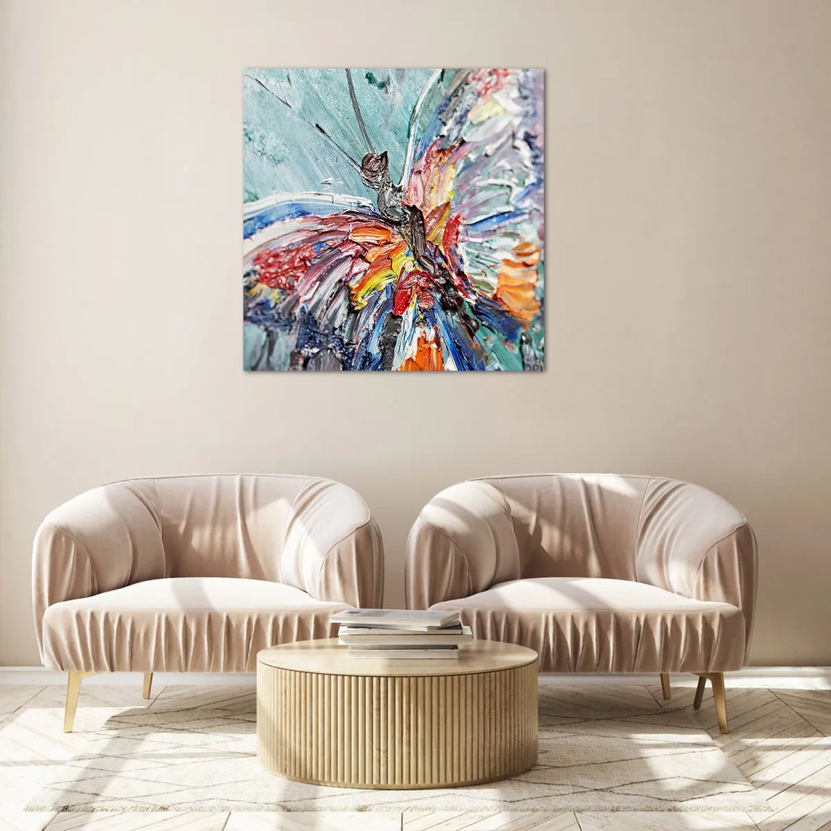 Quadro em vidro - Pintado pela natureza - 50x50 cm