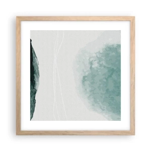Pôster com moldura de carvalho claro - Encontro com a neblina - 40x40 cm