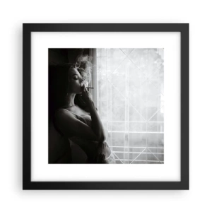 Pôster com moldura preta - Um momento sensual - 30x30 cm
