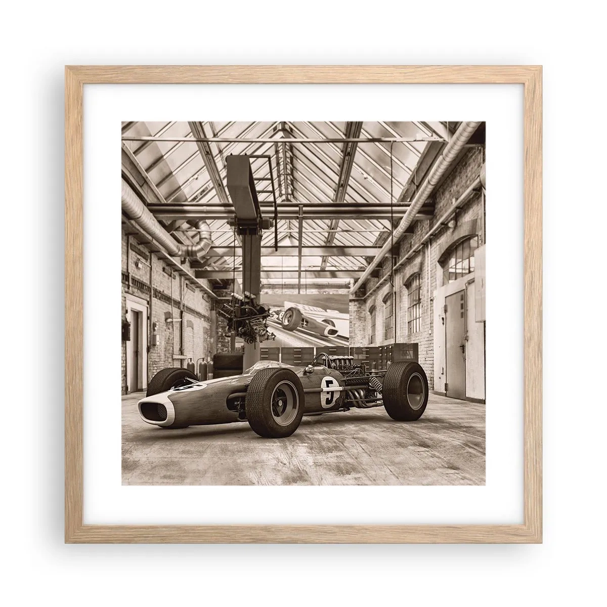 Pôster com moldura de carvalho claro - O descanso do vencedor - 40x40 cm