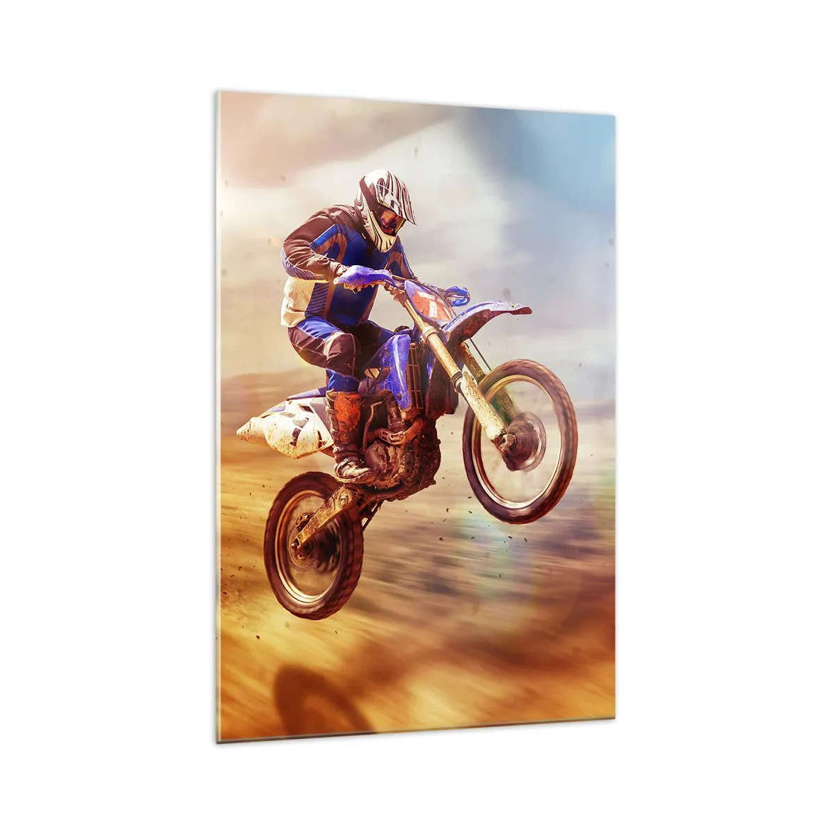 Quadro em vidro - Vertigem da motocicleta - 70x100 cm