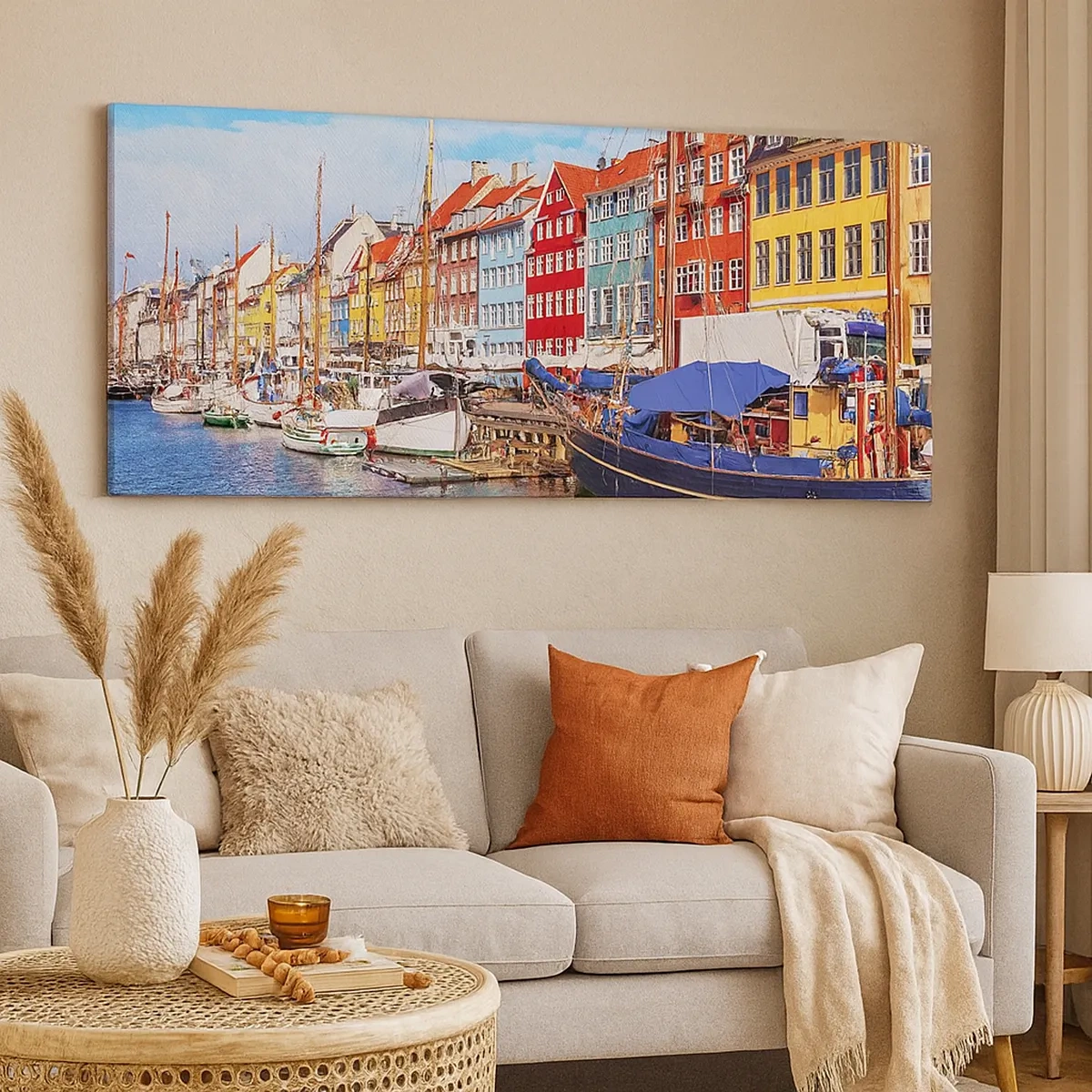 Quadro em tela - Orla alegre  - 30x30 cm