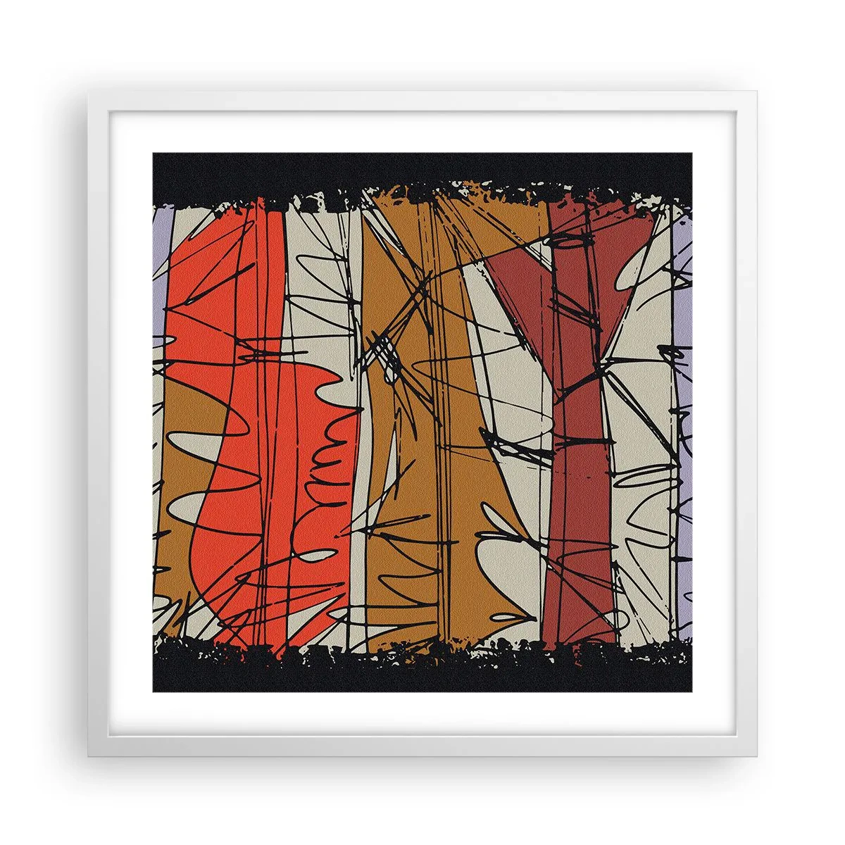 Pôster em moldura branca - Composição espontânea - 50x50 cm