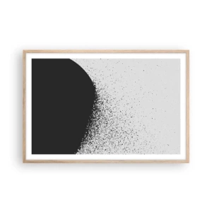 Pôster com moldura de carvalho claro - Movimento das moléculas - 91x61 cm