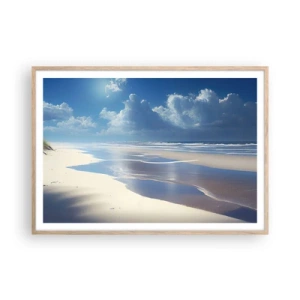 Pôster com moldura de carvalho claro - Férias no paraíso - 100x70 cm