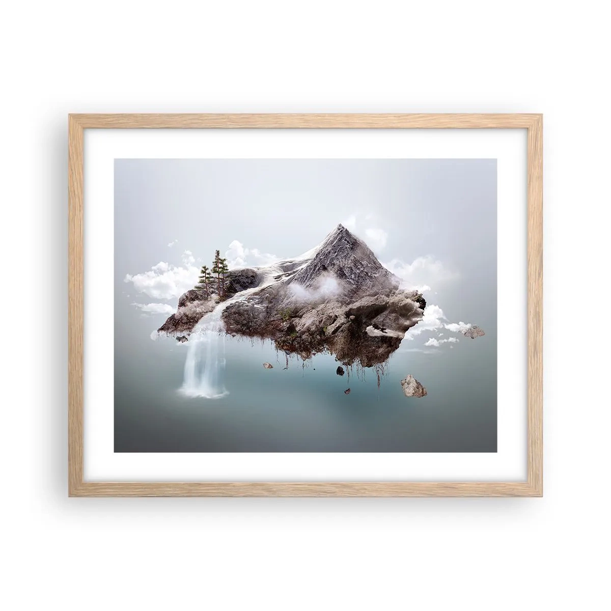 Pôster com moldura de carvalho claro - Pelos olhos de um surrealista - 50x40 cm