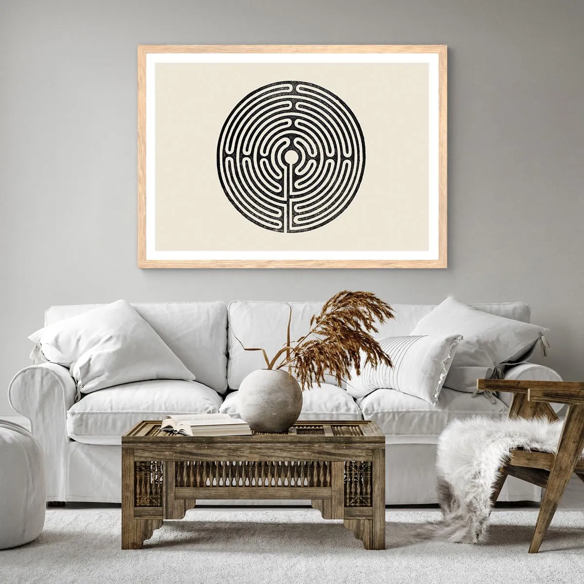 Pôster com moldura de carvalho claro - Ordem misteriosa - 100x70 cm