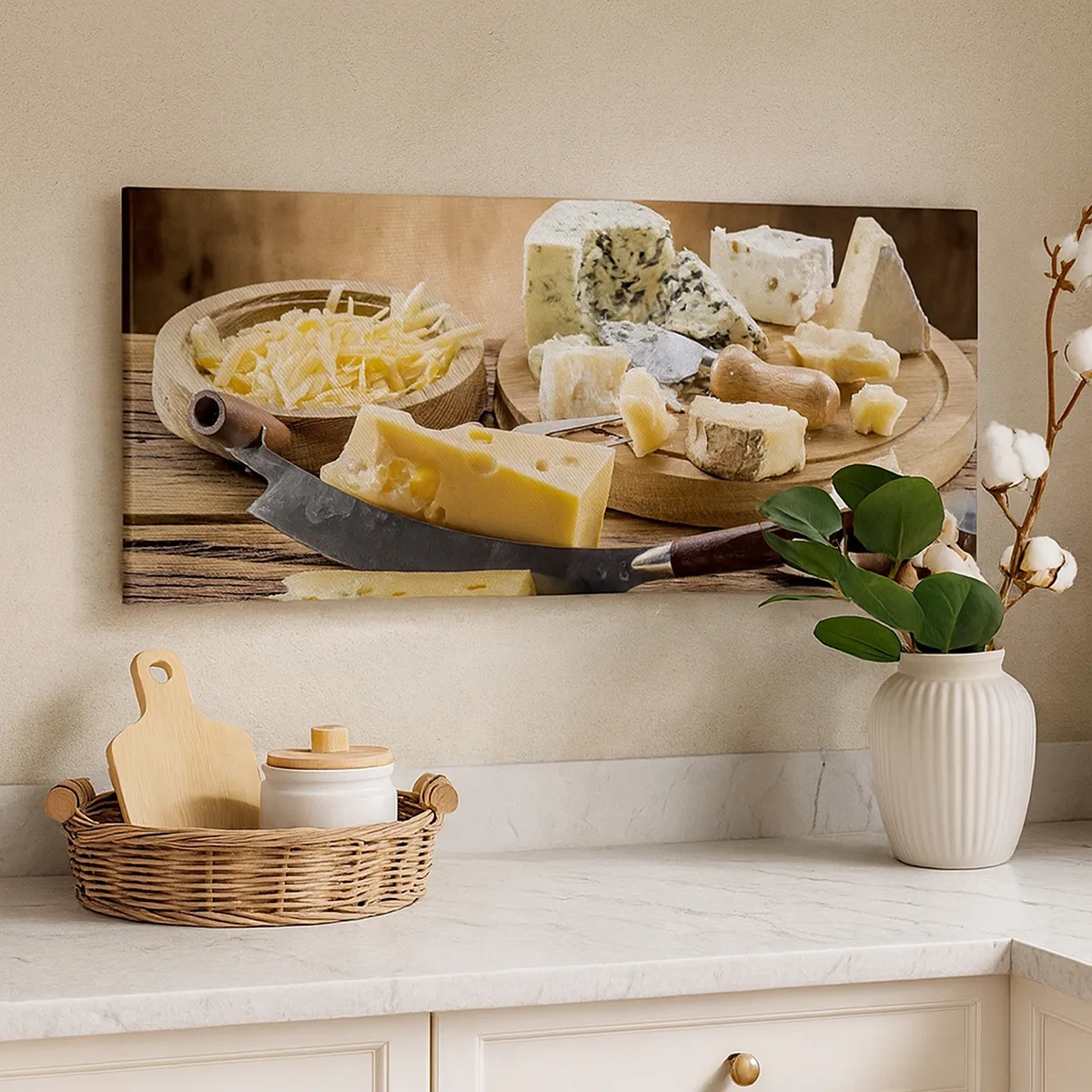 Quadro em tela - Sorria para o queijo - 30x30 cm