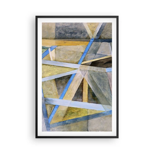 Pôster com moldura preta - Em linha reta ou na diagonal? - 61x91 cm