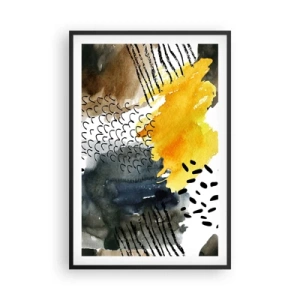 Pôster com moldura preta - Reunião dos elementos da natureza - 61x91 cm