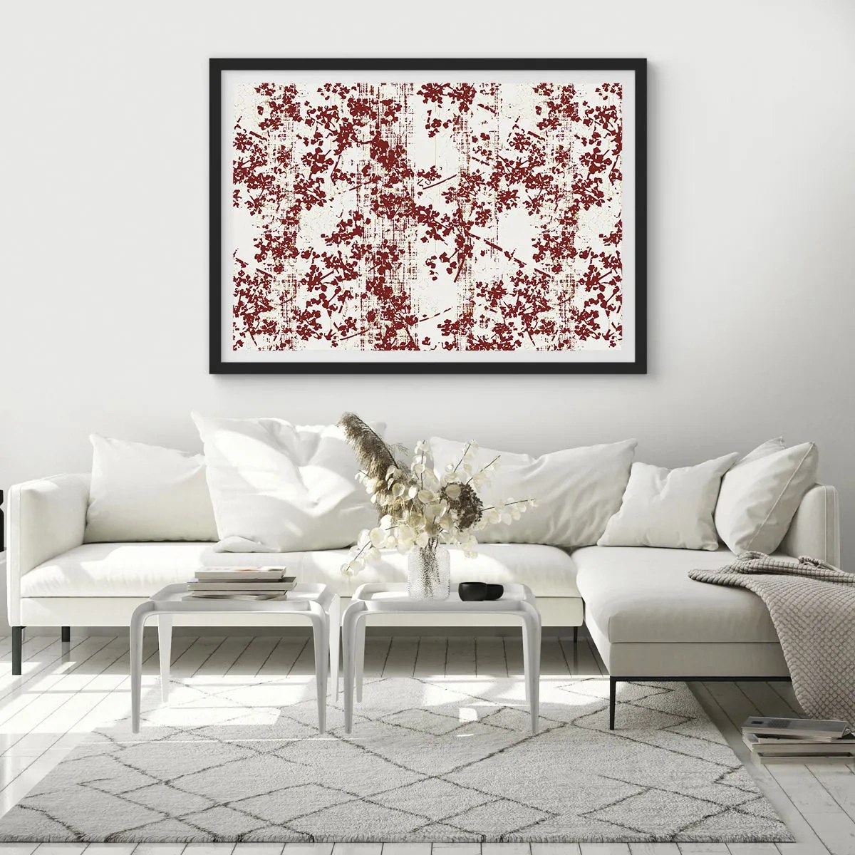 Pôster com moldura preta - Como chita antiga - 70x50 cm