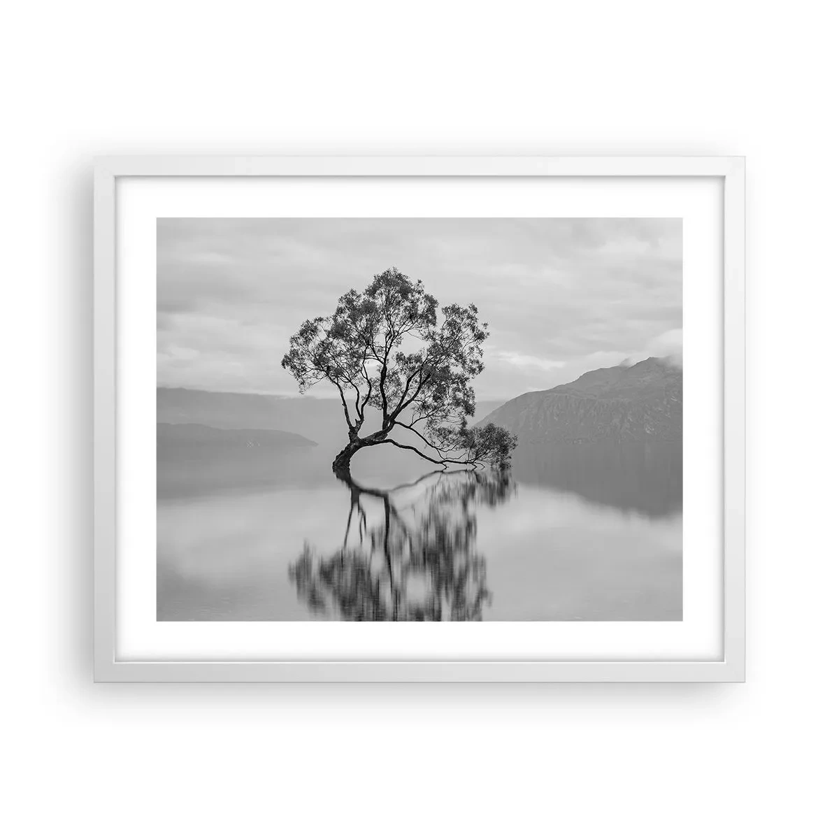 Pôster em moldura branca - Existe um país assim - 50x40 cm