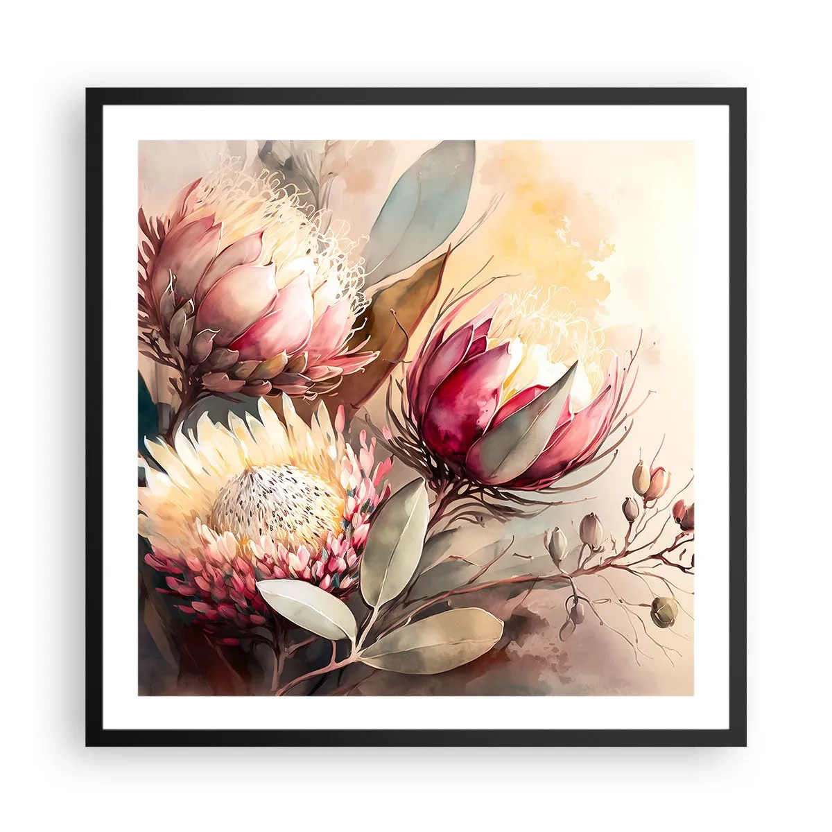 Pôster com moldura preta - De perfil e de frente - 60x60 cm