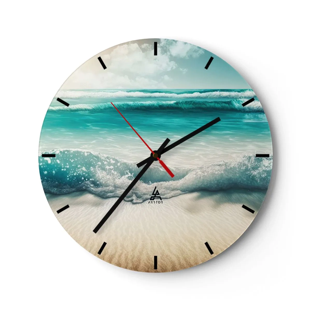 Relógio de parede - Relógio em vidro - A paz do oceano - 40x40 cm