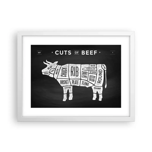 Pôster em moldura branca - Cartilha do talhante - 40x30 cm