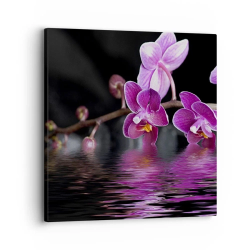 Quadro em tela - Reflexo lilás da beleza - 30x30 cm