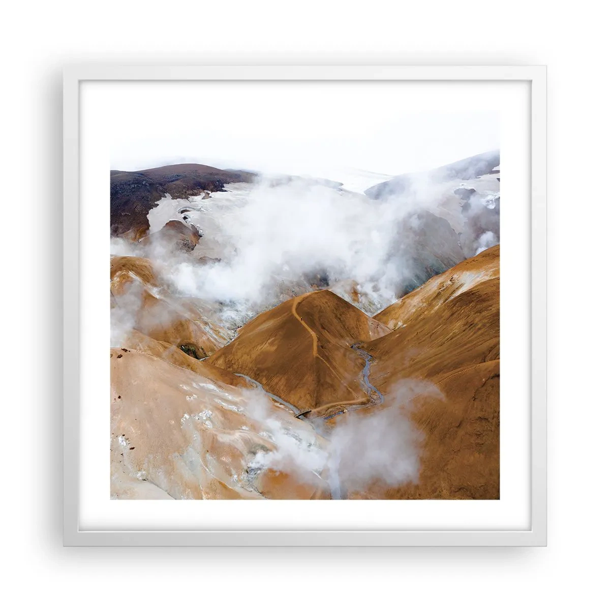 Pôster em moldura branca - A beleza crua da Islândia - 50x50 cm