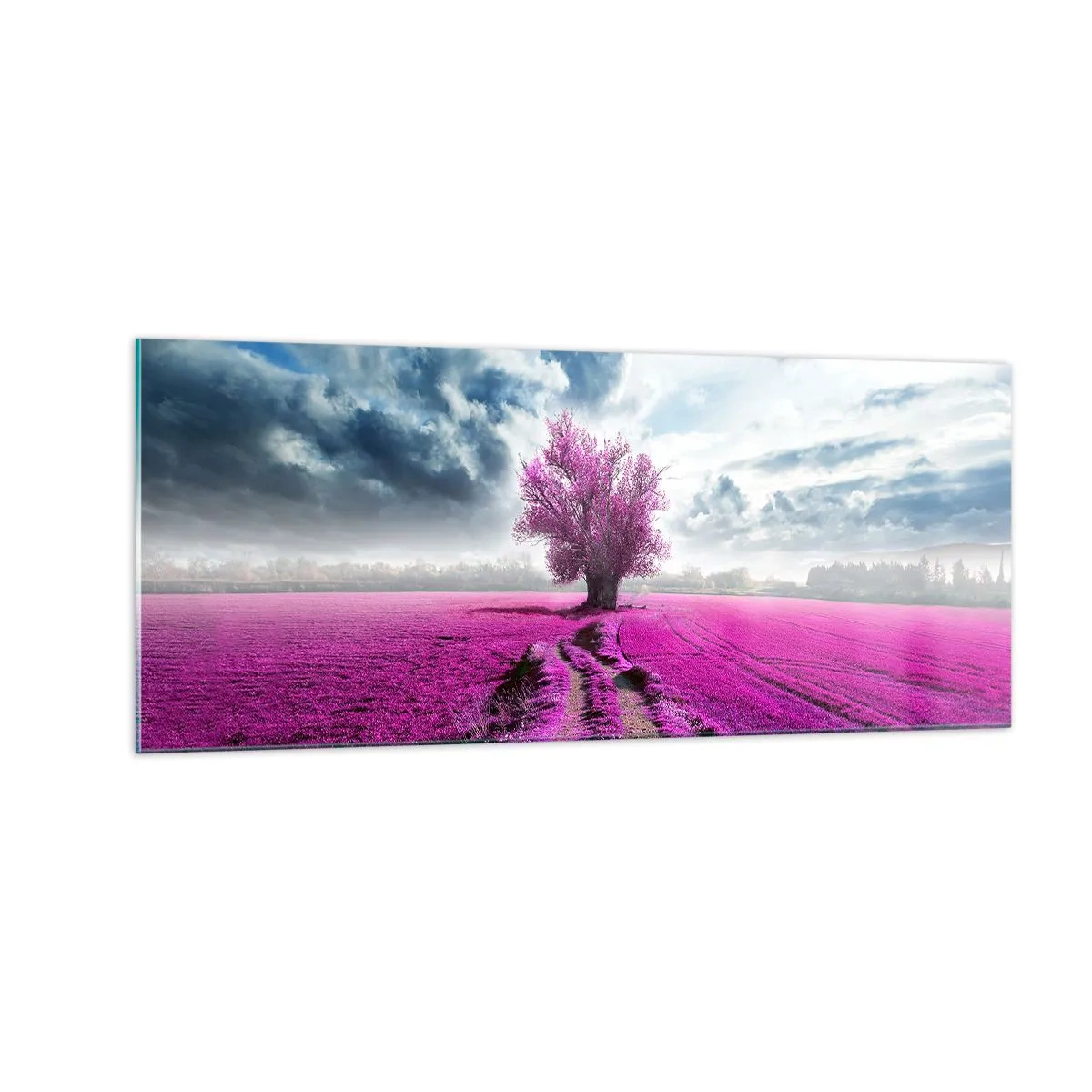 Quadro em vidro - Charmosa charneca - 100x40 cm