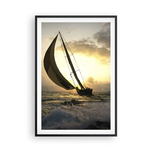 Pôster com moldura preta - Com o vento e contra o vento - 61x91 cm