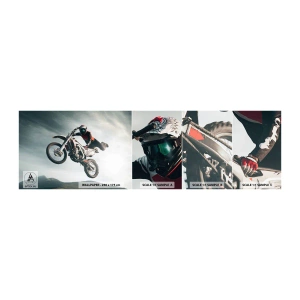 Amostra de Papel de Parede Standard Eco - Não há diversão sem risco - Motocross, Moto, Motociclista - 100x30 cm