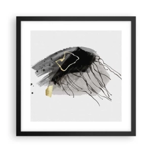 Pôster com moldura preta - A preto e dourado - 40x40 cm