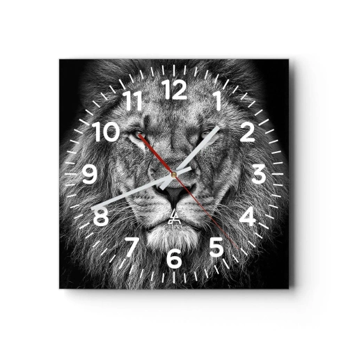 Relógio de parede - Relógio em vidro - Em trajes de coroação - 30x30 cm