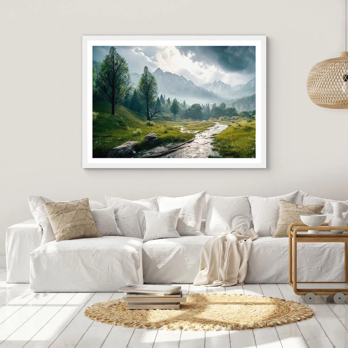 Pôster em moldura branca - Ida e volta - 100x70 cm