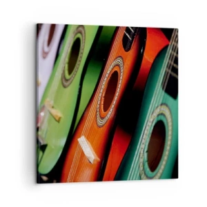 Quadro em tela - A guitarra tem muitas cores - 60x60 cm