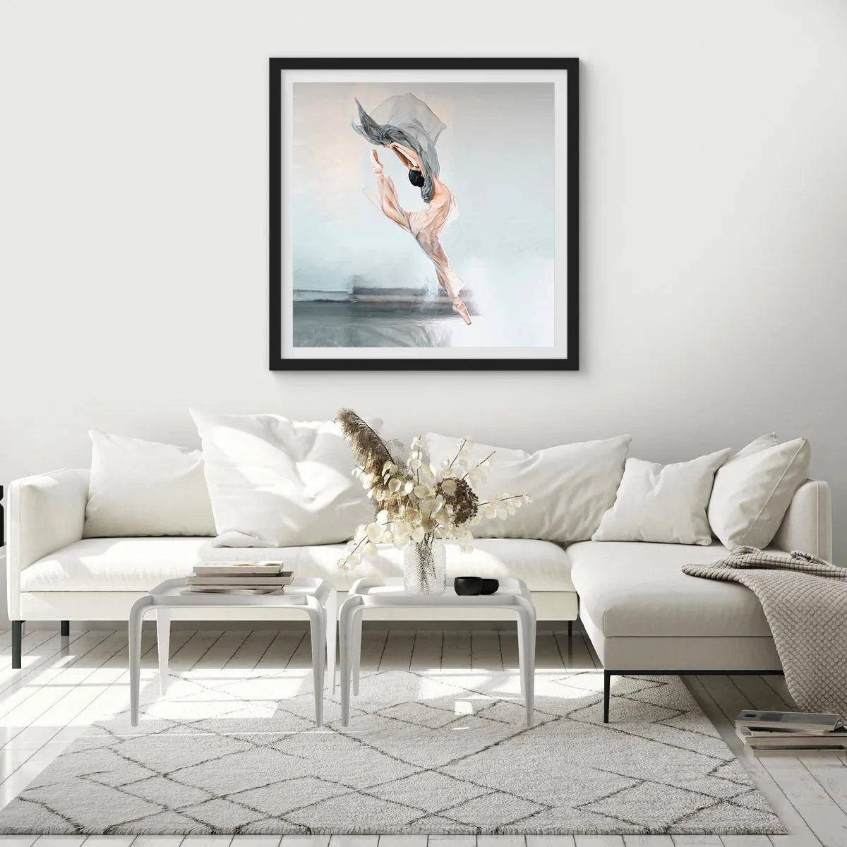 Pôster com moldura preta - Na exultação da dança - 40x40 cm
