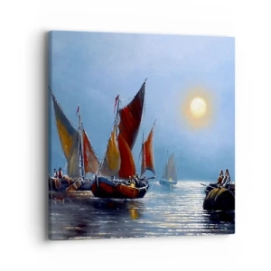 Quadro em tela - Pesca noturna - 40x40 cm