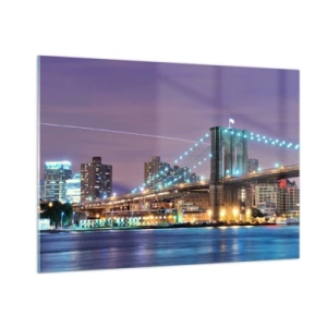 Quadro em vidro - Por muitos anos, a Ponte do Brooklyn - 100x70 cm