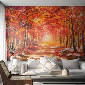 Papel de parede personalizado Premium Canvas - Floresta de cobre - Outono, Parque, Paisagem