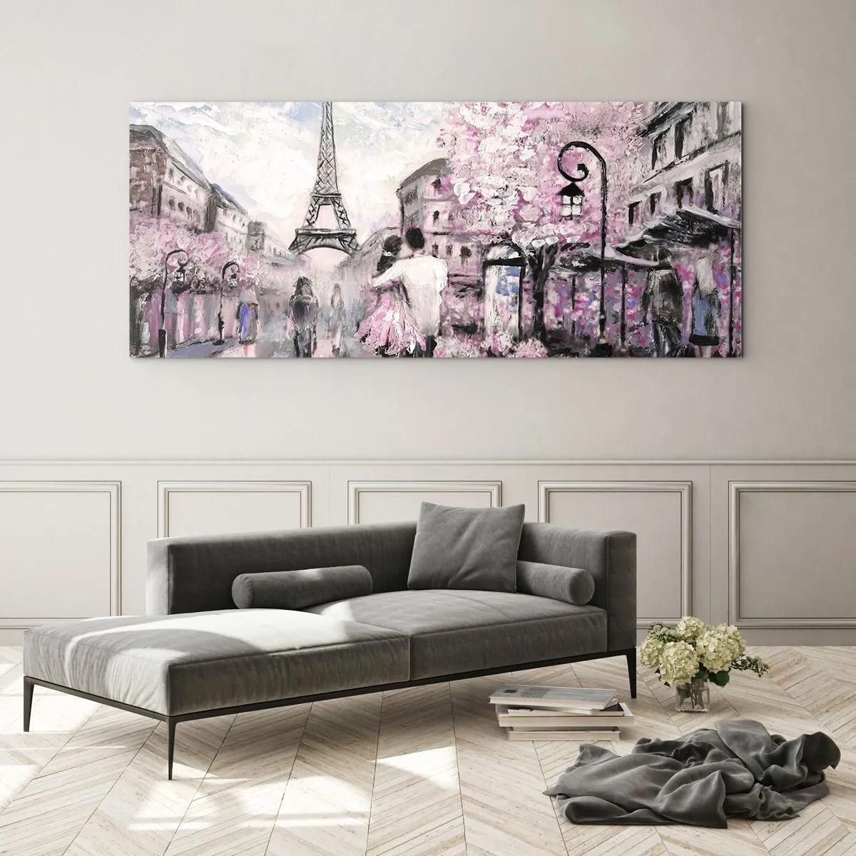 Quadro em vidro - Como for se apaixonar, somente em... - 90x30 cm