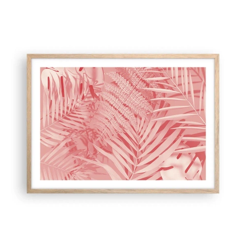 Pôster com moldura de carvalho claro - Conceito cor-de-rosa - 70x50 cm