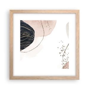 Pôster com moldura de carvalho claro - Tudo flui - 30x30 cm