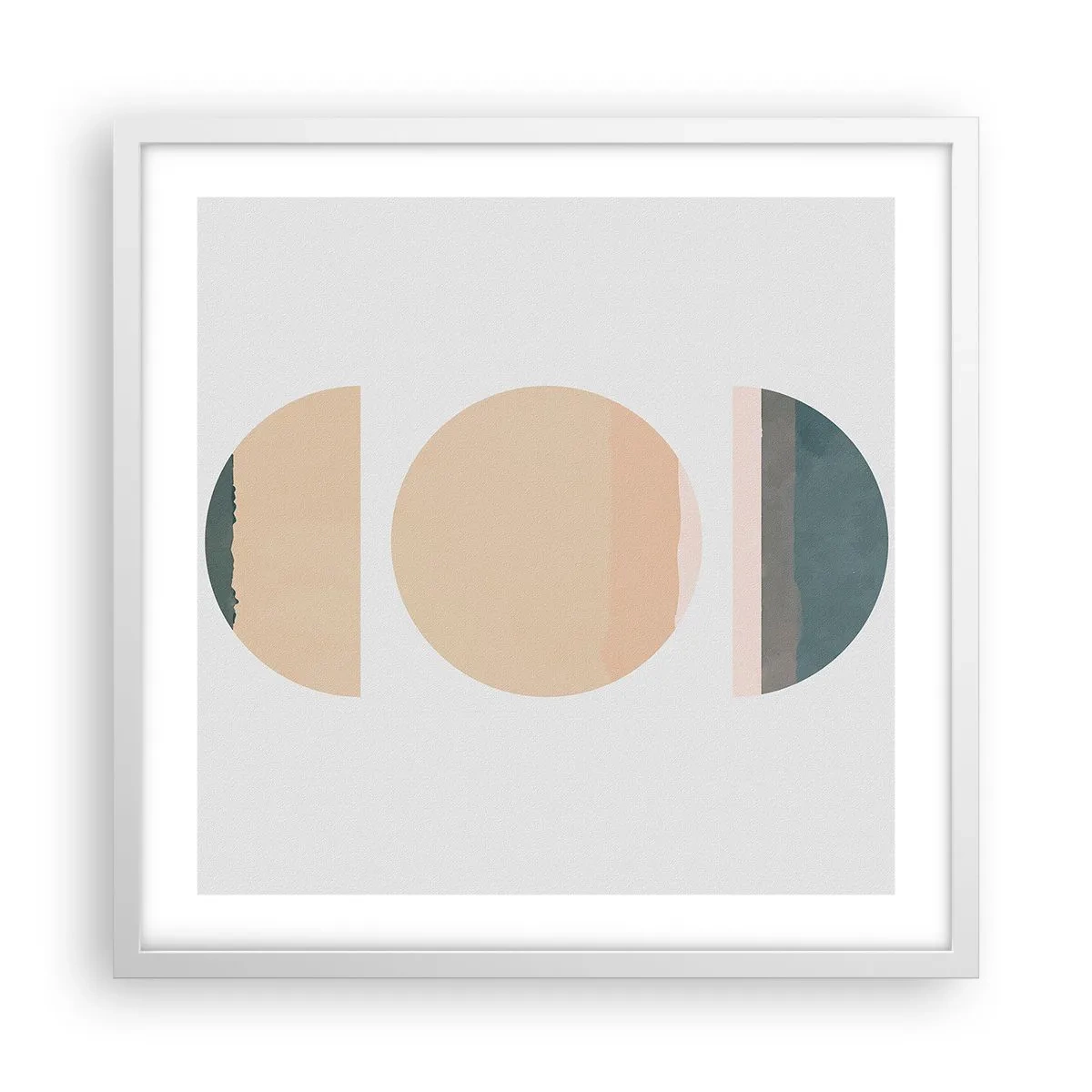 Pôster em moldura branca - Círculo entre círculos - 50x50 cm