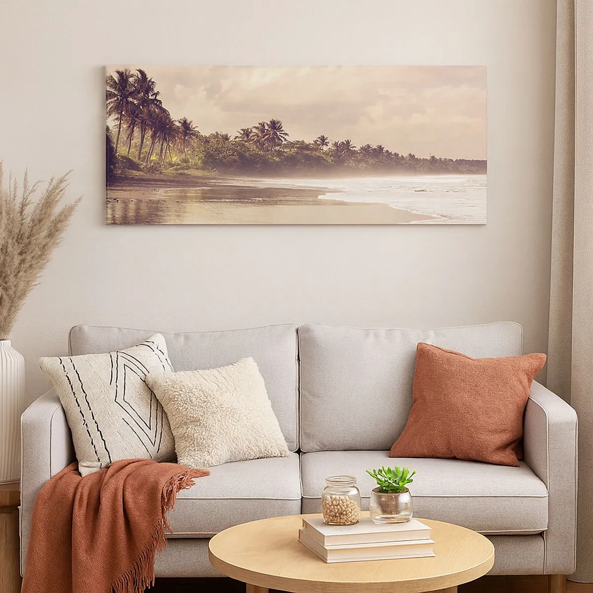 Quadro em tela - Carícia das ondas - 100x40 cm