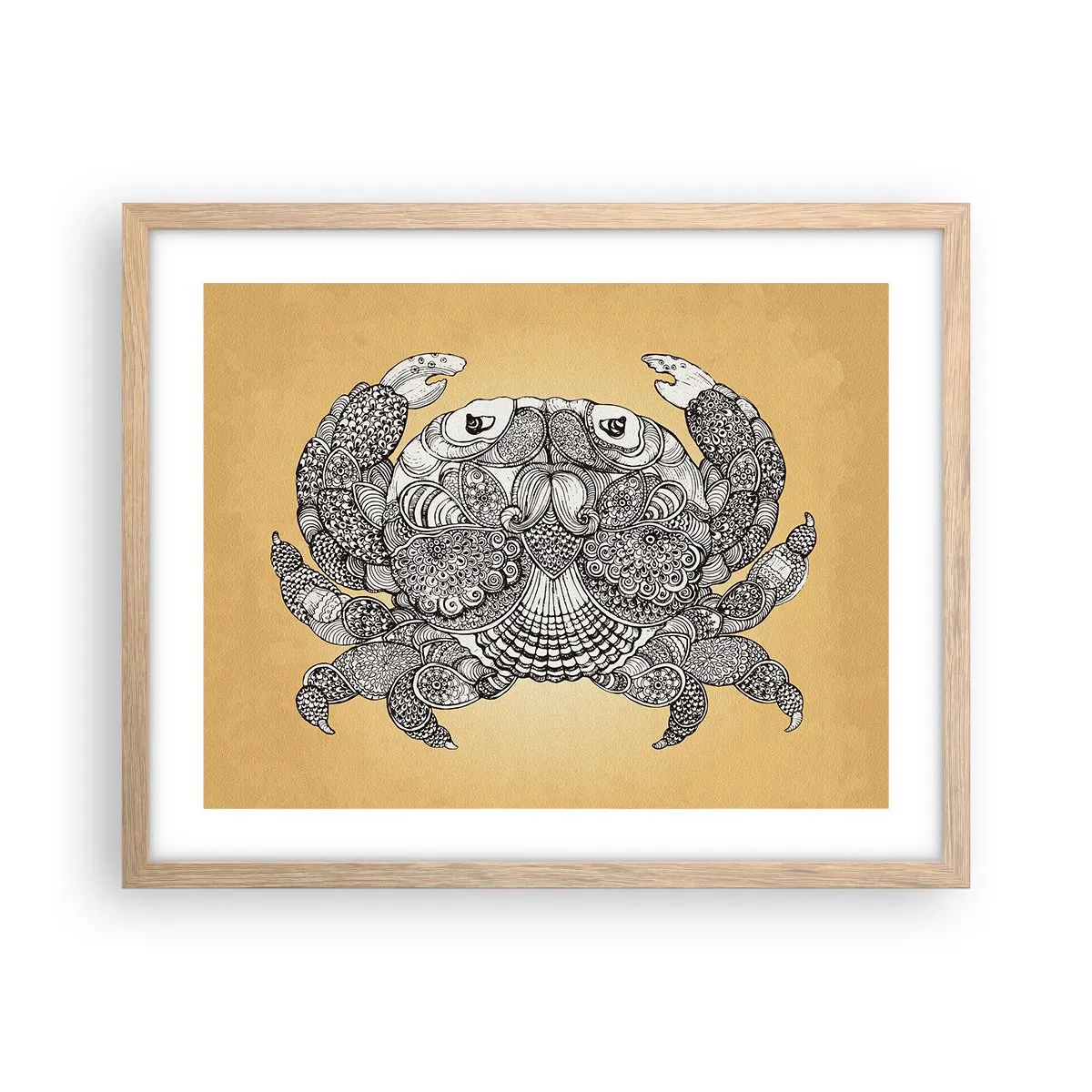 Pôster com moldura de carvalho claro - Contos do Sr. Caranguejo - 50x40 cm