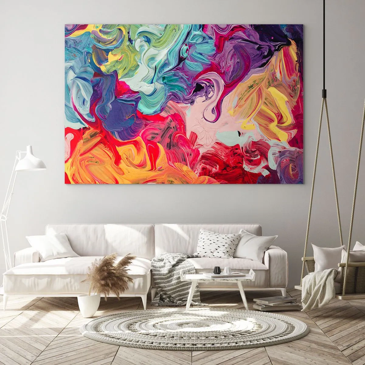 Quadro em vidro - O nascimento das cores - 120x80 cm