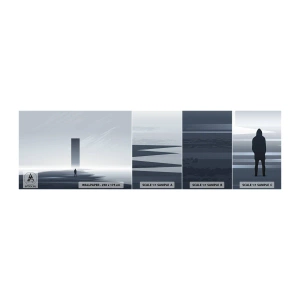 Amostra de papel de parede autocolante Deluxe Sticker - Oportunidade ou ameaça? - Minimalismo, Moderno, Solidão - 100x30 cm