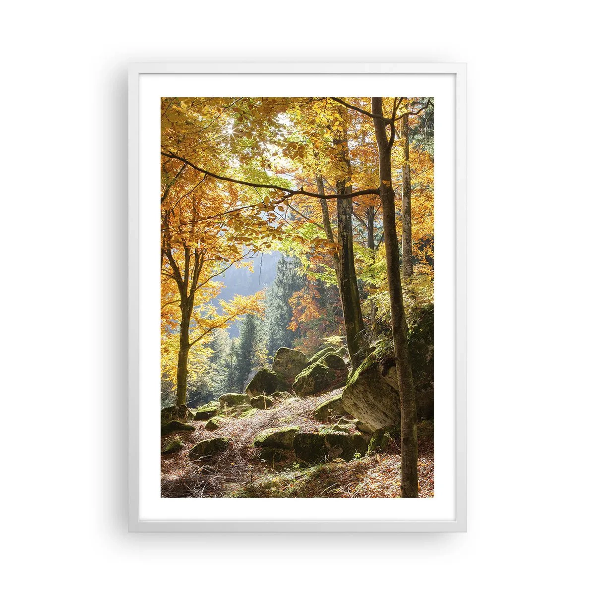 Pôster em moldura branca - Tempo para descansar - 50x70 cm