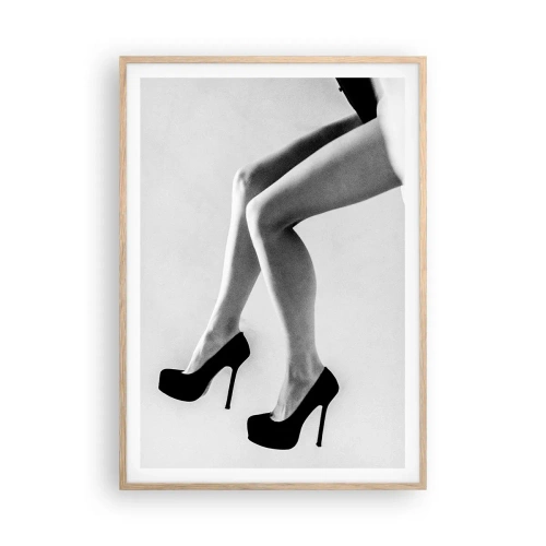 Pôster com moldura de carvalho claro - Feminilidade eterna - 70x100 cm