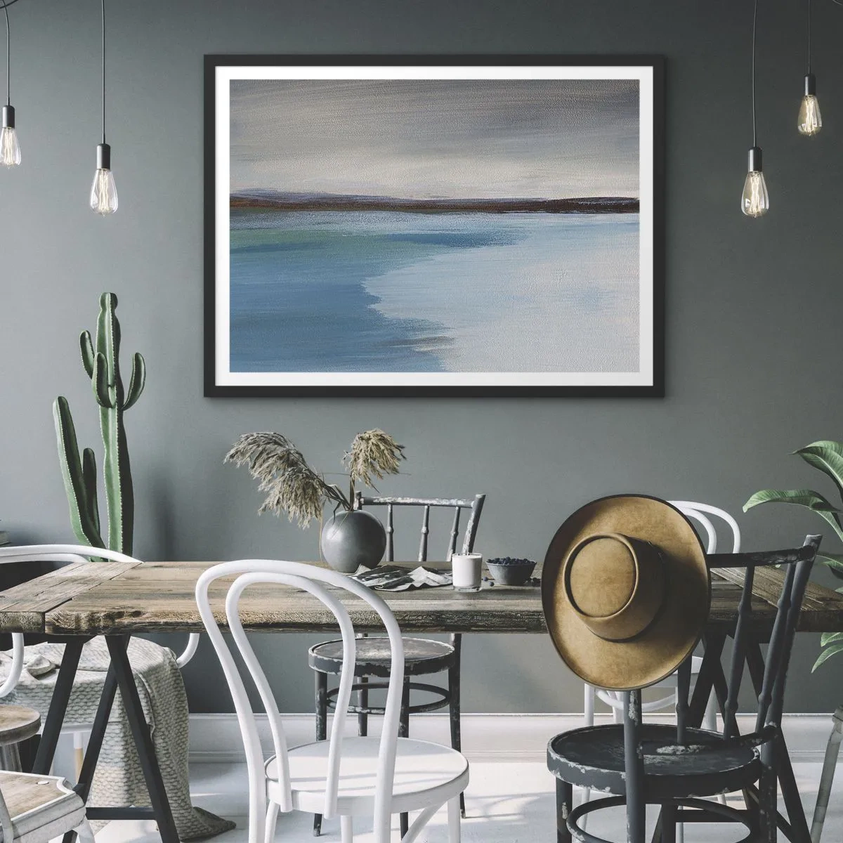 Pôster com moldura preta - Paisagem horizontal - 100x70 cm