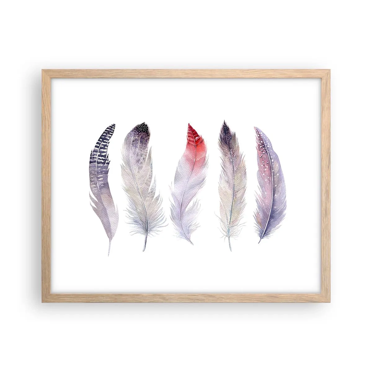 Pôster com moldura de carvalho claro - Delicadas como uma névoa multicolorida - 50x40 cm