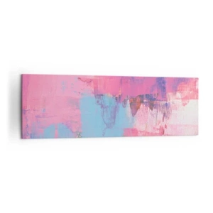 Quadro em tela - Rosa, azul e uma pitada de luz - 160x50 cm