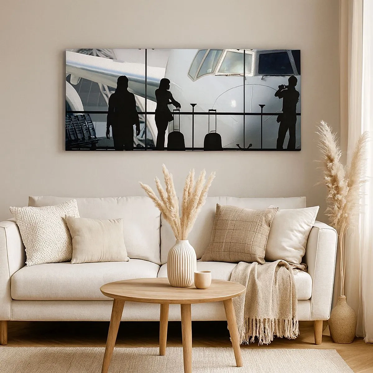 Quadro em tela - Vis a vis no aeroporto - 100x40 cm