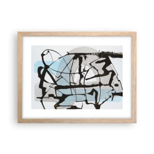 Pôster com moldura de carvalho claro - Azul mesmo assim - 40x30 cm