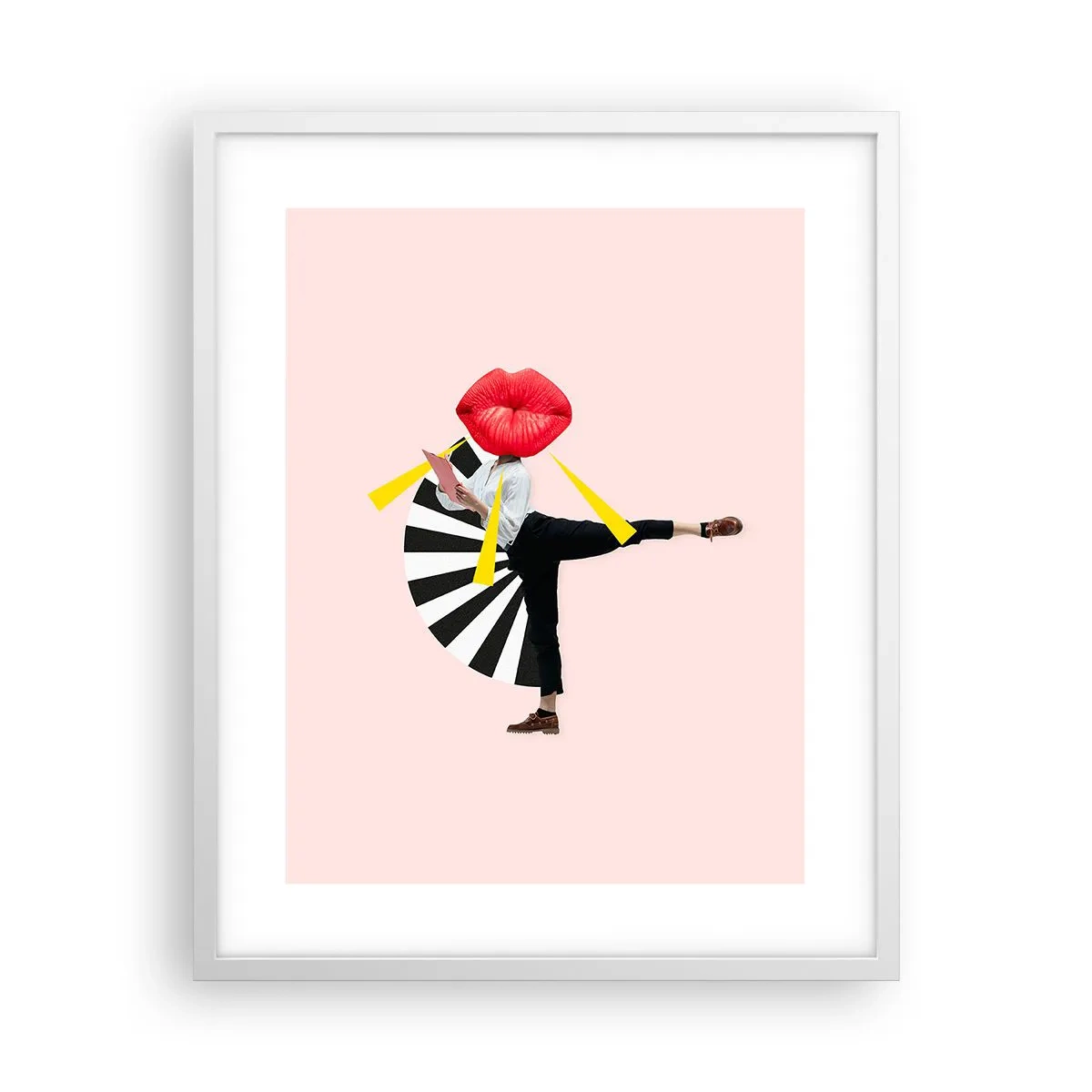 Pôster em moldura branca - Arte pop surreal - 40x50 cm